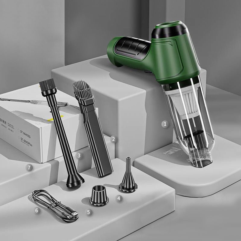 Superkrachtige draadloze stofzuiger voor in de auto