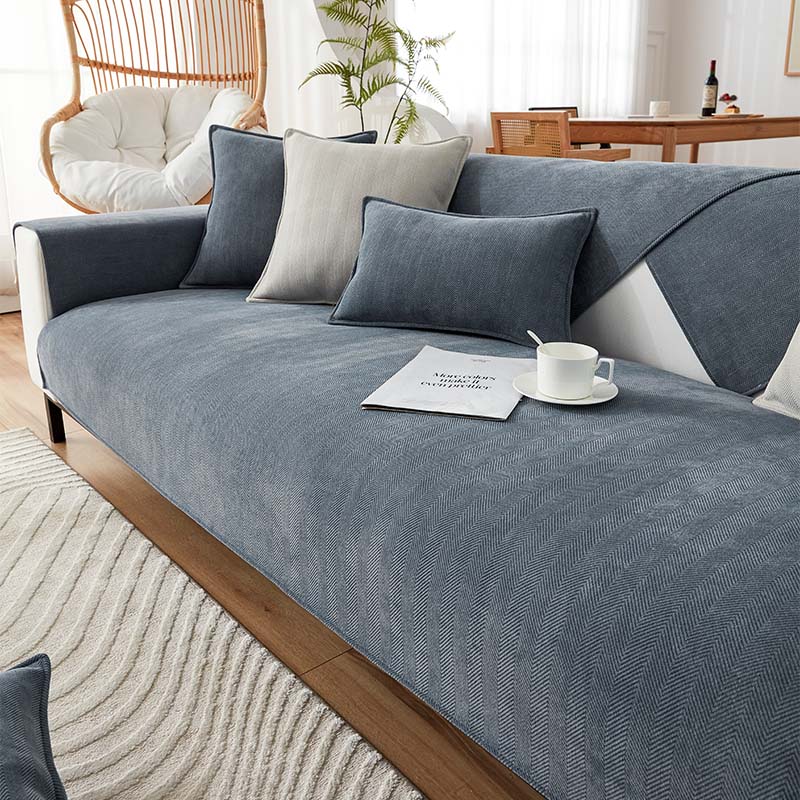 Fischgräten-Chenille Stoff Möbelschutz, Sofa Abdeckung