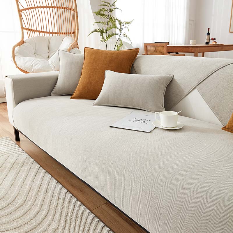 Fischgräten-Chenille Stoff Möbelschutz, Sofa Abdeckung