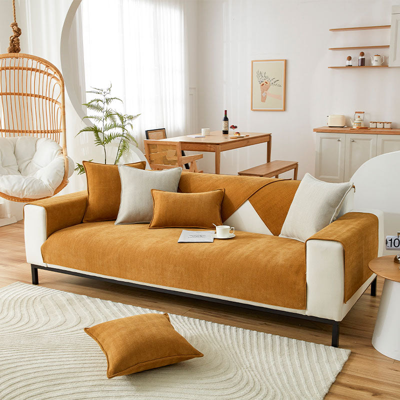 Fischgräten-Chenille Stoff Möbelschutz, Sofa Abdeckung