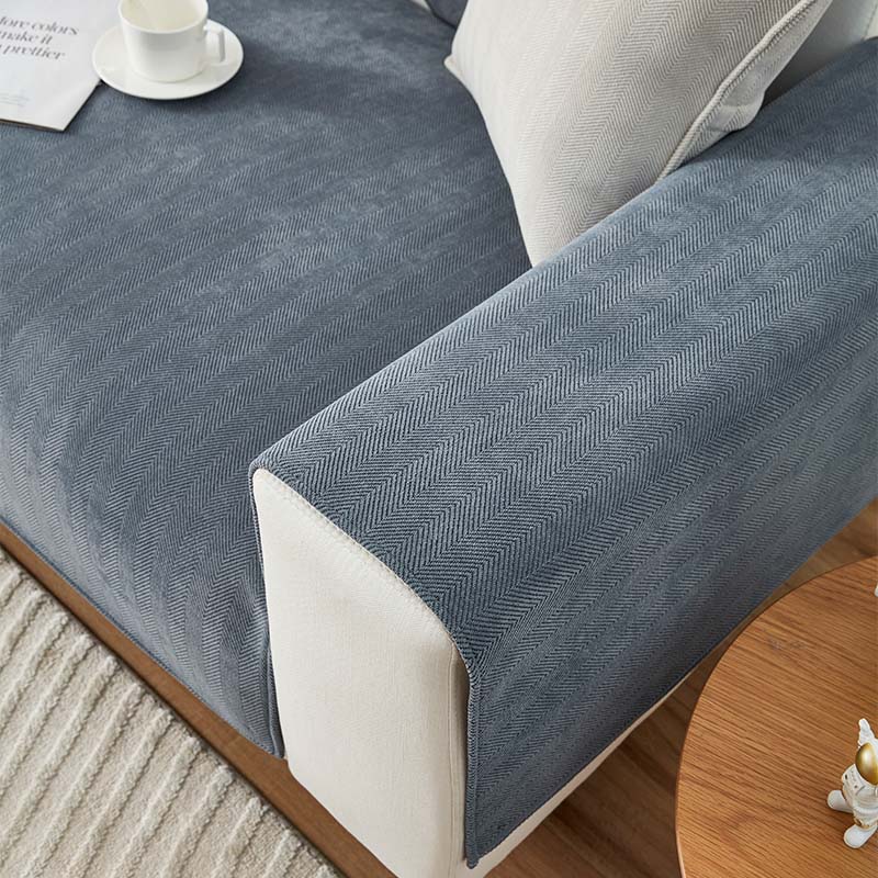 Fischgräten-Chenille Stoff Möbelschutz, Sofa Abdeckung