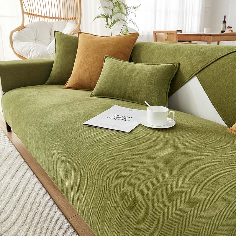 Fischgräten-Chenille Stoff Möbelschutz, Sofa Abdeckung
