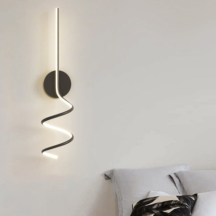 Moderne Minimalistische Spiral Aluminium Eisen LED Wandleuchte Für Schlafzimmer