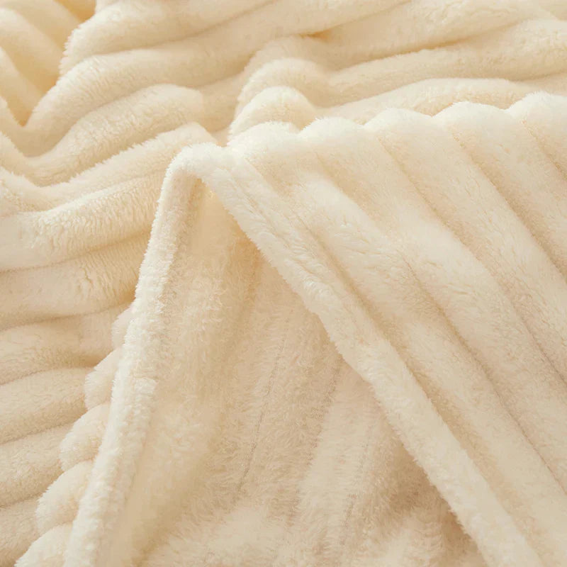 Gestreifte Flanell Fleece Decke - CozyStripe