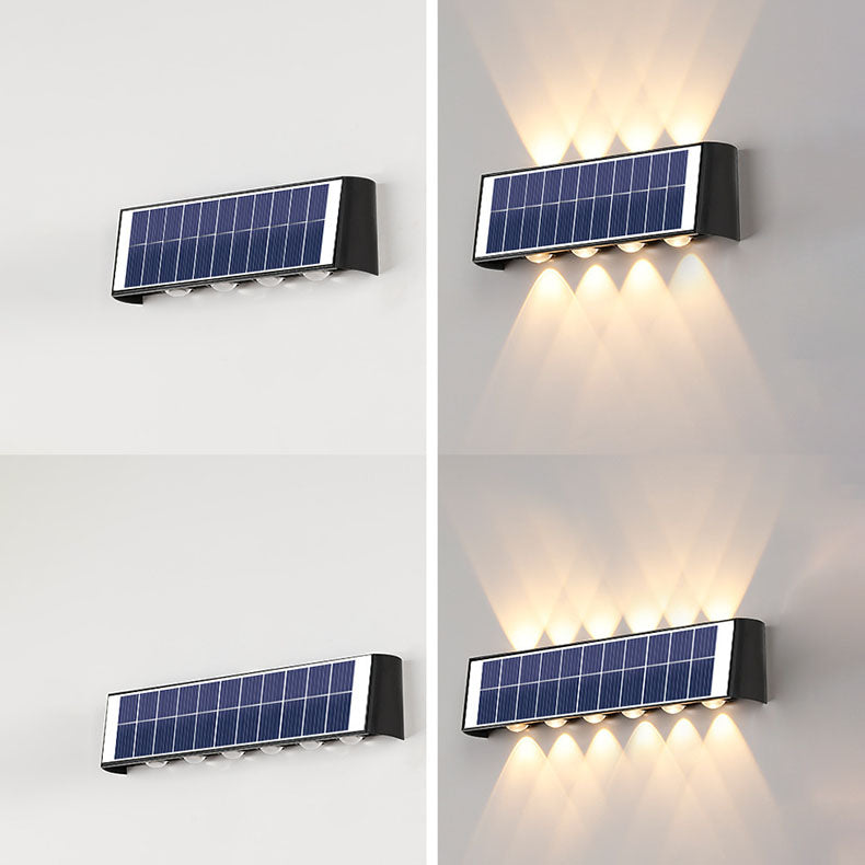 Moderne Einfachheit Solar Wasserdicht Rechteckige ABS PMMA LED Wandleuchte Lampe Für Außenpatio