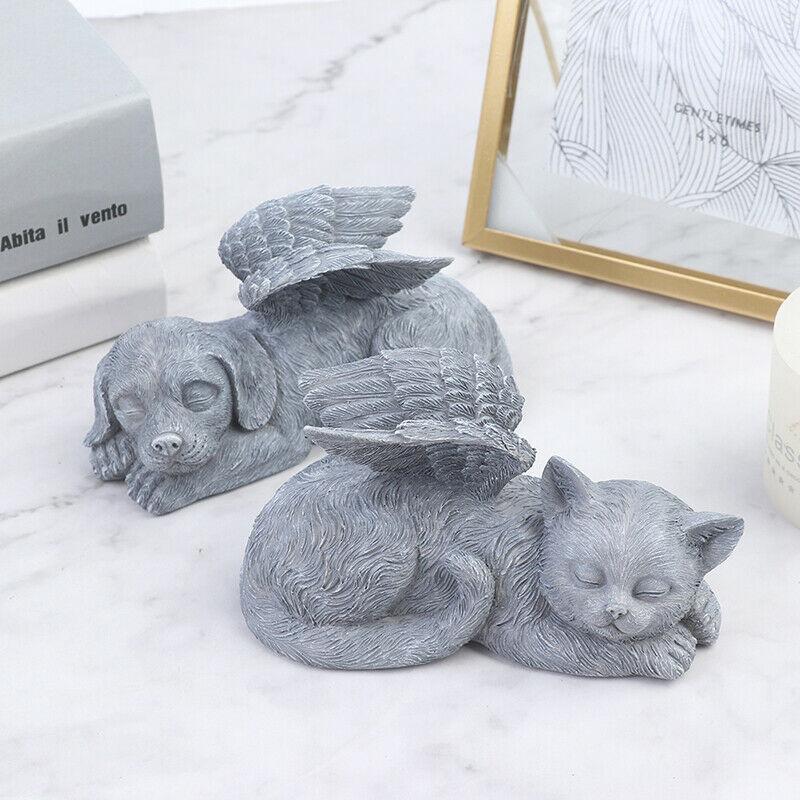 Engel Hund und Katze Statue