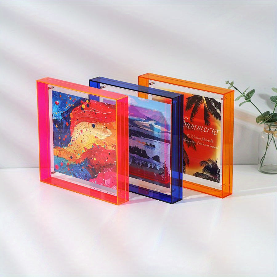Sandsberg | Eleganter Acryl-Bilderrahmen - Transparentes minimalistisches Design für Wandkunst und Poster, 25x25cm Tischdisplay, keine Einsätze enthalten