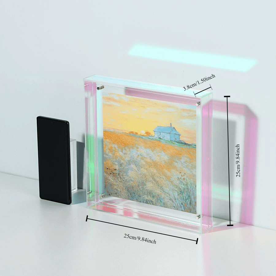 Sandsberg | Eleganter Acryl-Bilderrahmen - Transparentes minimalistisches Design für Wandkunst und Poster, 25x25cm Tischdisplay, keine Einsätze enthalten