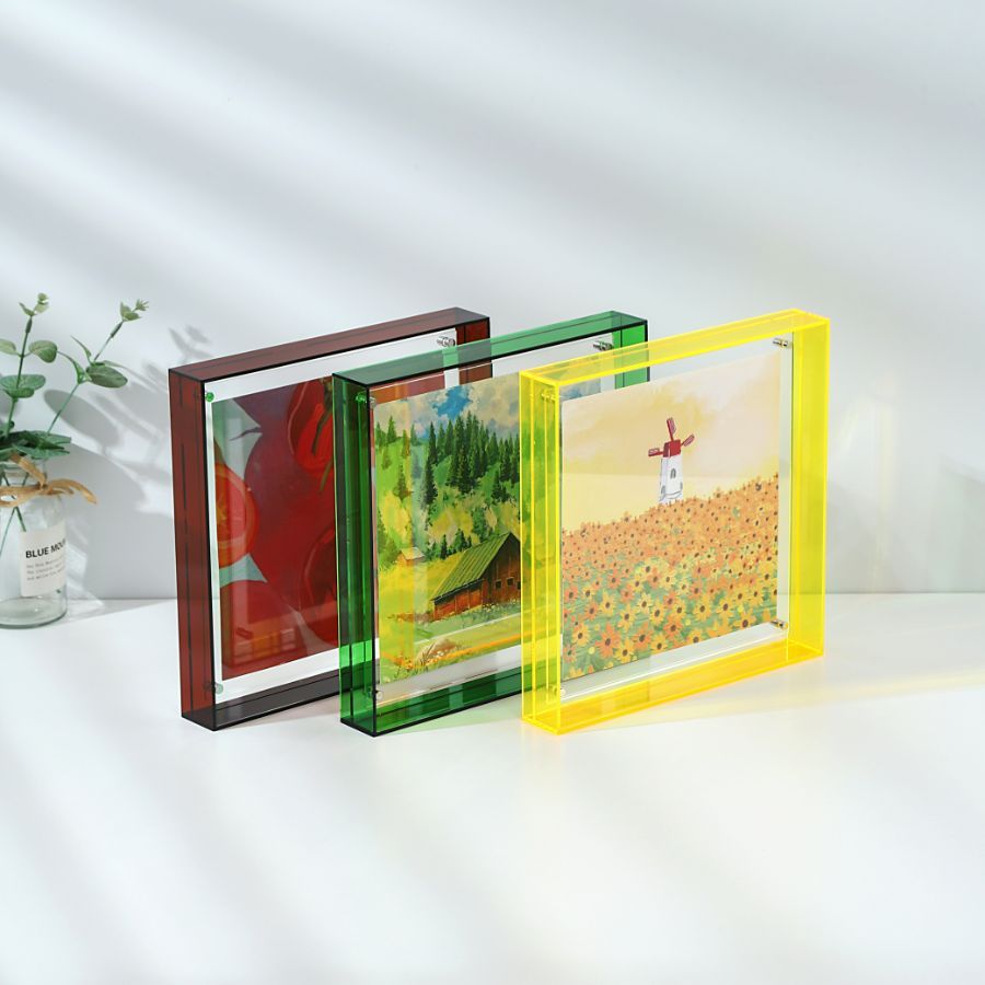 Sandsberg | Eleganter Acryl-Bilderrahmen - Transparentes minimalistisches Design für Wandkunst und Poster, 25x25cm Tischdisplay, keine Einsätze enthalten