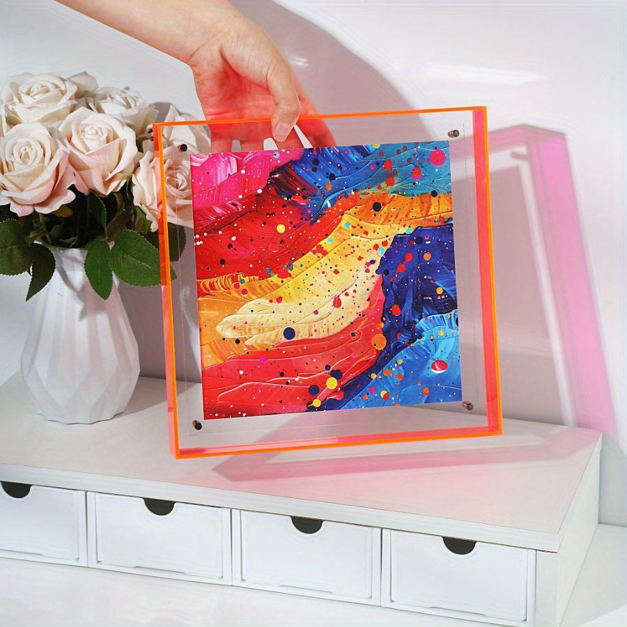 Sandsberg | Eleganter Acryl-Bilderrahmen - Transparentes minimalistisches Design für Wandkunst und Poster, 25x25cm Tischdisplay, keine Einsätze enthalten