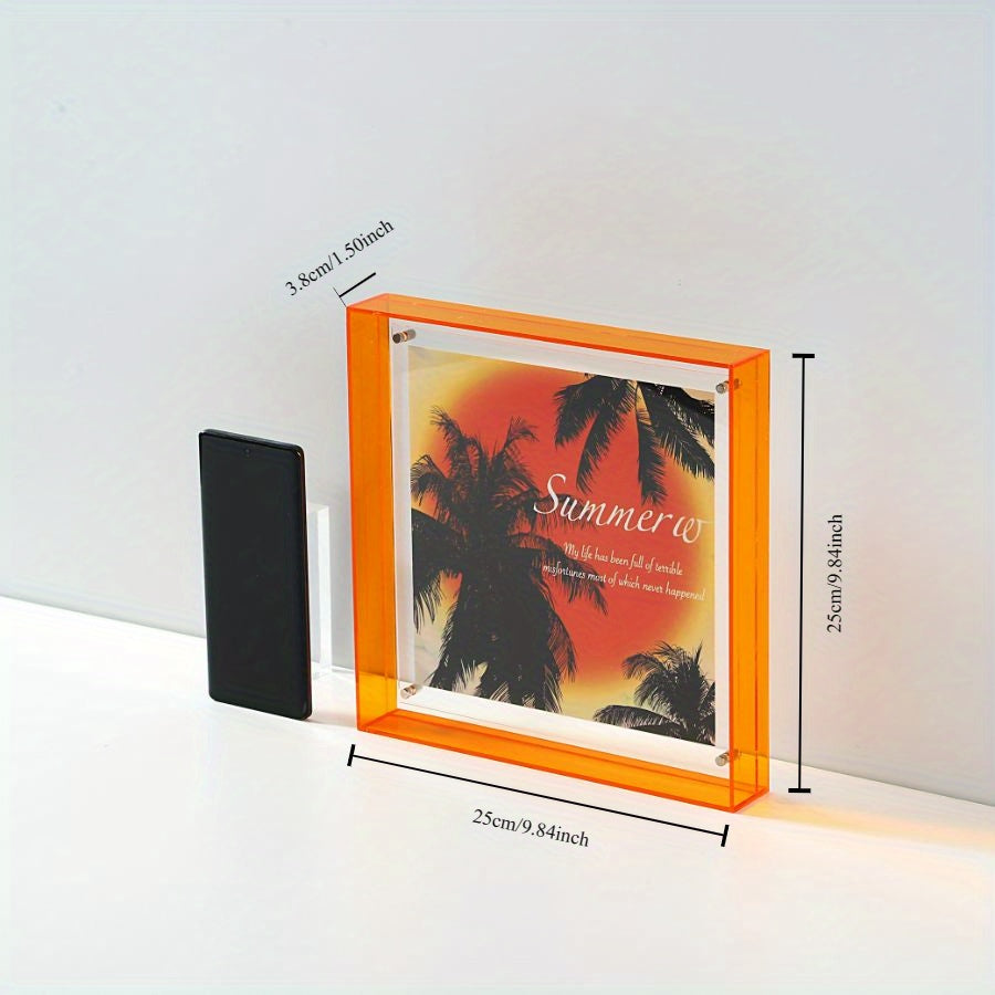 Sandsberg | Eleganter Acryl-Bilderrahmen - Transparentes minimalistisches Design für Wandkunst und Poster, 25x25cm Tischdisplay, keine Einsätze enthalten