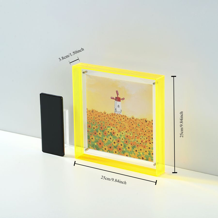 Sandsberg | Eleganter Acryl-Bilderrahmen - Transparentes minimalistisches Design für Wandkunst und Poster, 25x25cm Tischdisplay, keine Einsätze enthalten
