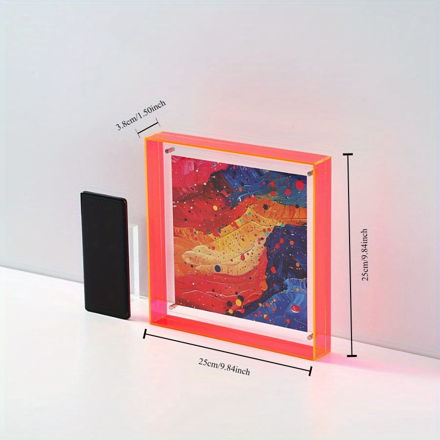 Sandsberg | Eleganter Acryl-Bilderrahmen - Transparentes minimalistisches Design für Wandkunst und Poster, 25x25cm Tischdisplay, keine Einsätze enthalten