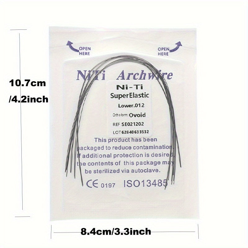Ni-Ti Superelastische Bogen 014 Oben, 012 Unten - Ovoid Ref. S50212034, CE 0197 ISO13485 Zertifiziert