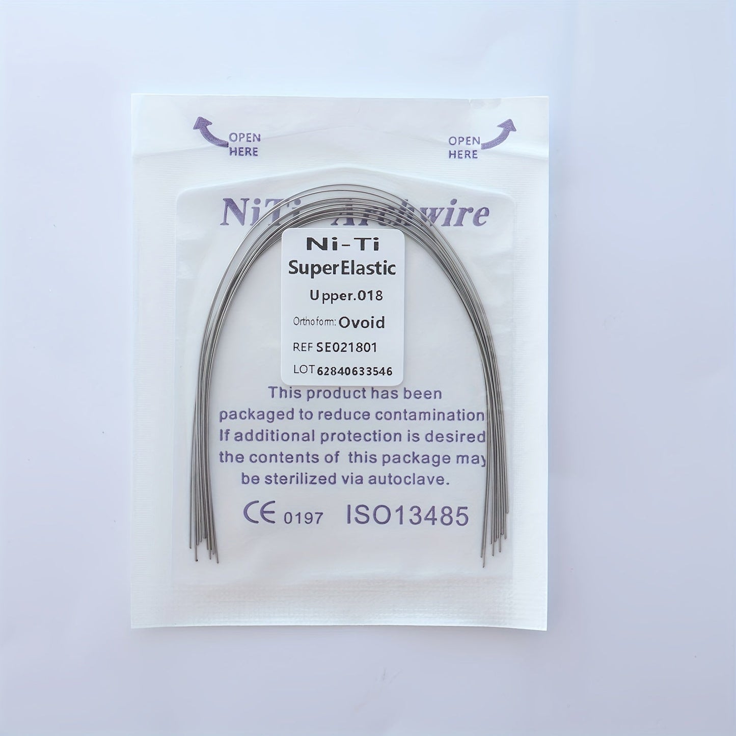 Ni-Ti Superelastische Bogen 014 Oben, 012 Unten - Ovoid Ref. S50212034, CE 0197 ISO13485 Zertifiziert