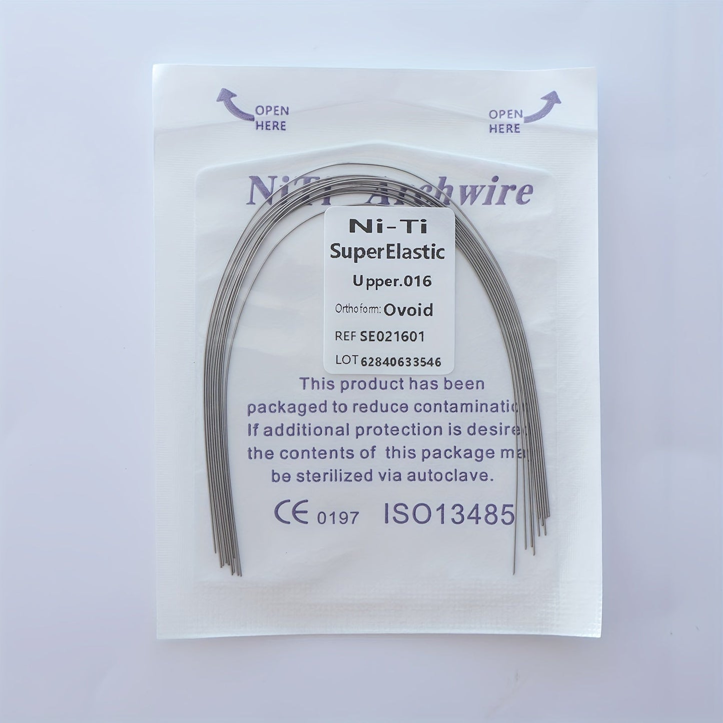 Ni-Ti Superelastische Bogen 014 Oben, 012 Unten - Ovoid Ref. S50212034, CE 0197 ISO13485 Zertifiziert