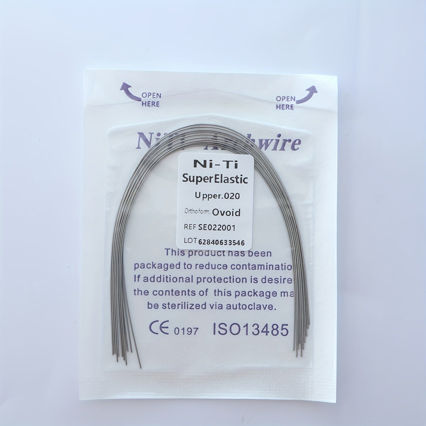Ni-Ti Superelastische Bogen 014 Oben, 012 Unten - Ovoid Ref. S50212034, CE 0197 ISO13485 Zertifiziert