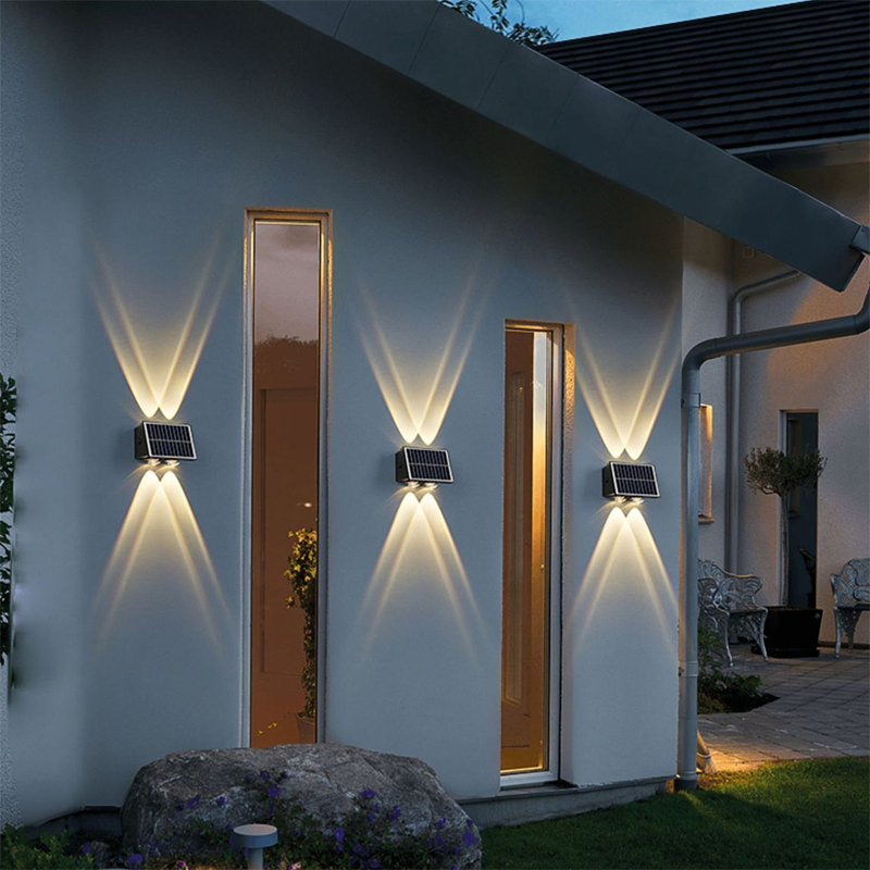 Moderne Einfachheit Solar Wasserdicht Rechteckige ABS PMMA LED Wandleuchte Lampe Für Außenpatio