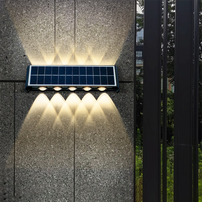 Moderne Einfachheit Solar Wasserdicht Rechteckige ABS PMMA LED Wandleuchte Lampe Für Außenpatio