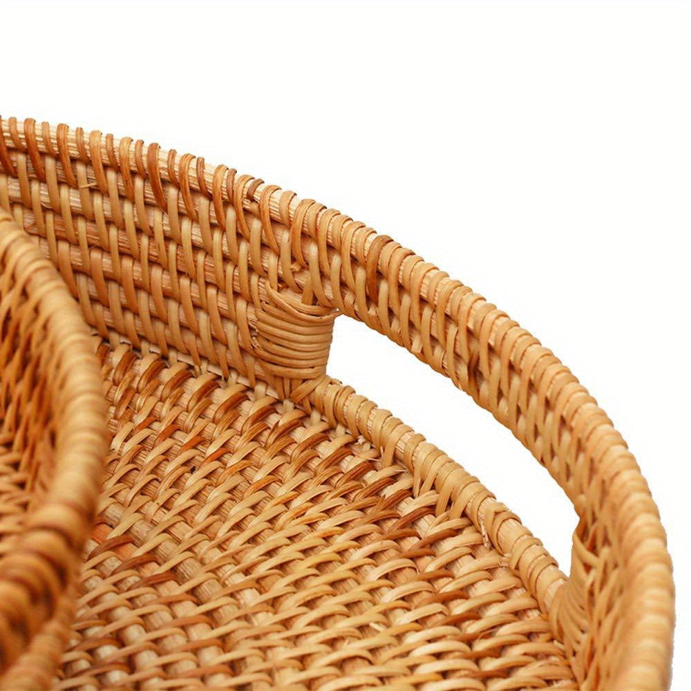 RattanServe - Elegantes handgefertigtes Tablett aus natürlichem Rattan