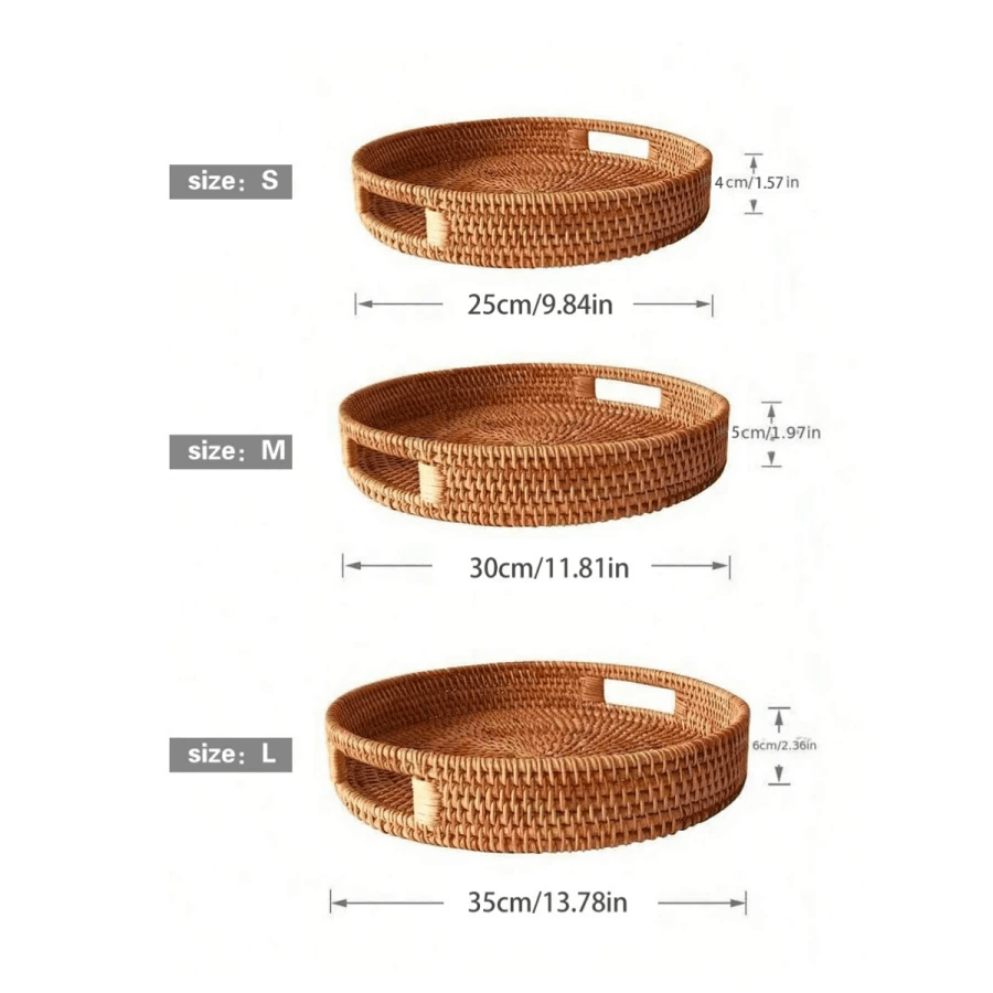 RattanServe - Elegantes handgefertigtes Tablett aus natürlichem Rattan