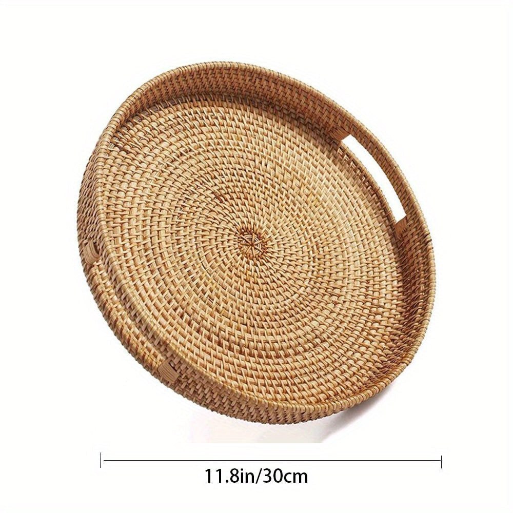 RattanServe - Elegantes handgefertigtes Tablett aus natürlichem Rattan