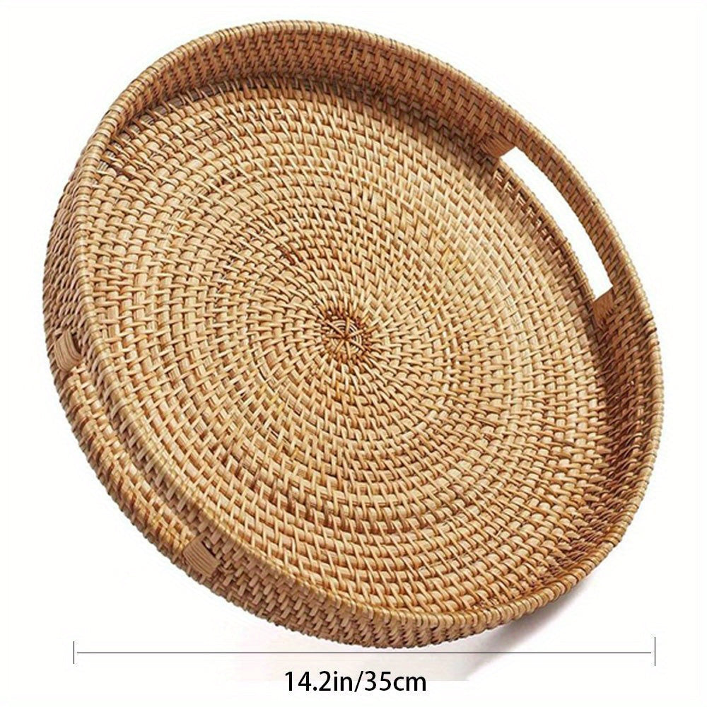 RattanServe - Elegantes handgefertigtes Tablett aus natürlichem Rattan