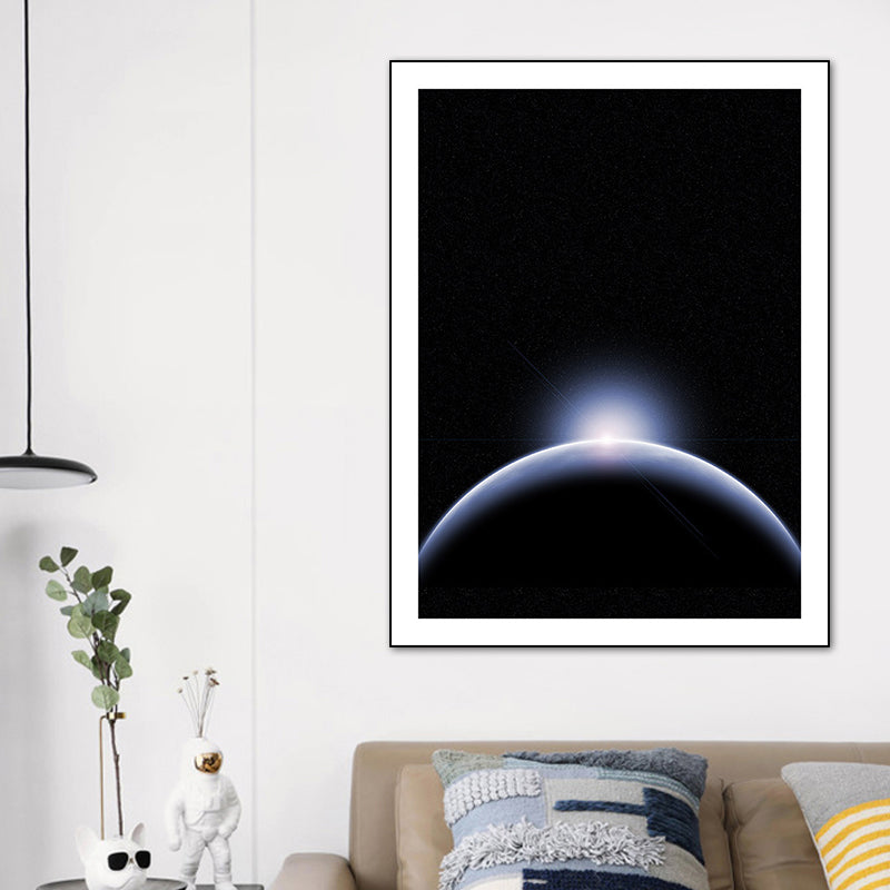 Schwarzer Outer Space Canvas Druck Texturierte Wandkunst Dekor für Badezimmer, Mehrere Größen