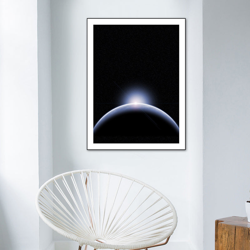 Schwarzer Outer Space Canvas Druck Texturierte Wandkunst Dekor für Badezimmer, Mehrere Größen