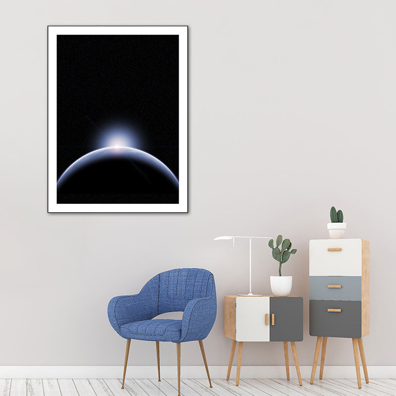 Schwarzer Outer Space Canvas Druck Texturierte Wandkunst Dekor für Badezimmer, Mehrere Größen