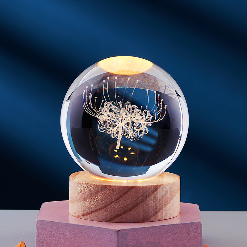 3D Kristallkugel Nachtlampe