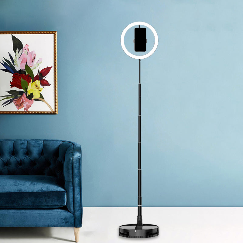 Schwarzer Rundspiegel Beleuchtung Modernist Metallisch LED Dimmbar Füll Flush Licht