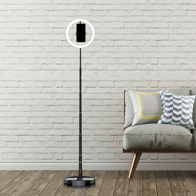 Schwarzer Rundspiegel Beleuchtung Modernist Metallisch LED Dimmbar Füll Flush Licht