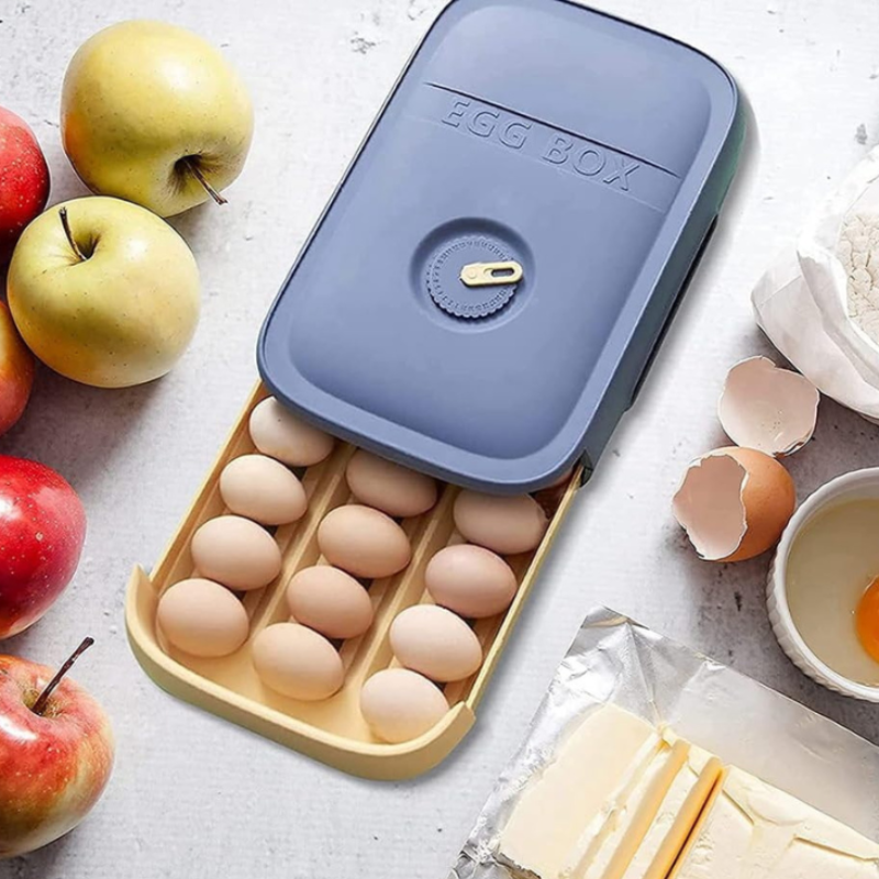 Stapelbare Eier Aufbewahrungsbox – Platzsparender Eierspender für Kühlschrank