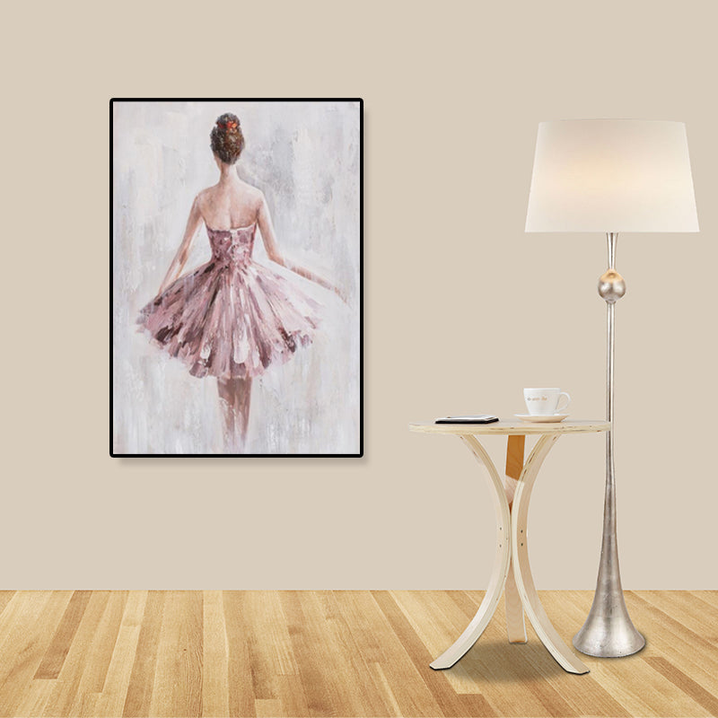 Sandsberg | Tanz Mädchen im Kleid Leinwanddruck Sanfte Farben Glam Stil Malerei für Wohnzimmer