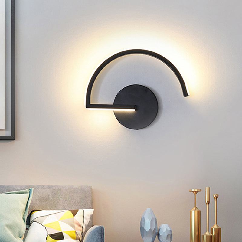 Parallelstange/Gedreht/Gewölbt LED-Wandleuchte Minimalistische Metall Schwarze Wandmontierte Lampe in Warm/Weiß Licht für Hotel