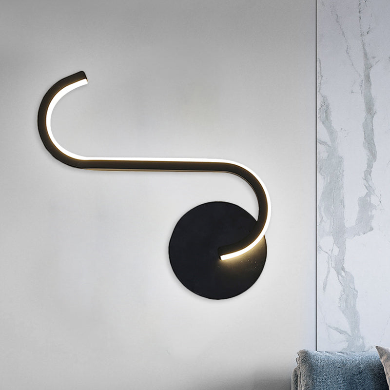 Parallelstange/Gedreht/Gewölbt LED-Wandleuchte Minimalistische Metall Schwarze Wandmontierte Lampe in Warm/Weiß Licht für Hotel