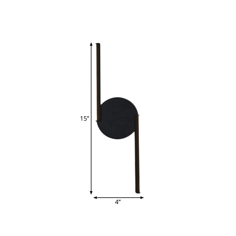 Parallelstange/Gedreht/Gewölbt LED-Wandleuchte Minimalistische Metall Schwarze Wandmontierte Lampe in Warm/Weiß Licht für Hotel