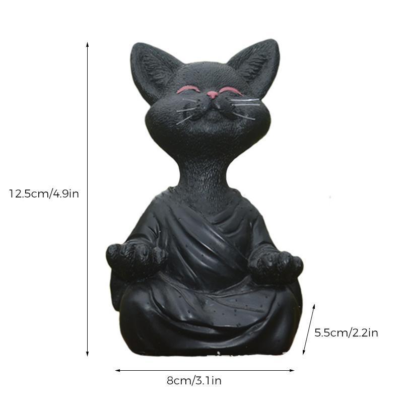 Buddha-Katzen-Statue | Setzen Sie sich alleine hin und meditieren Sie, während Sie zusammen mit der Statue Ihrer Katze sitzen