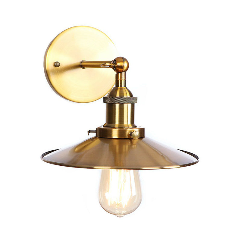 Eisen Messing Finish Wandlampe Leuchte Wellen-/Horn-/Kegel 1-Lampe Fabrik Wandmontierte Lampe mit Pivotgelenk