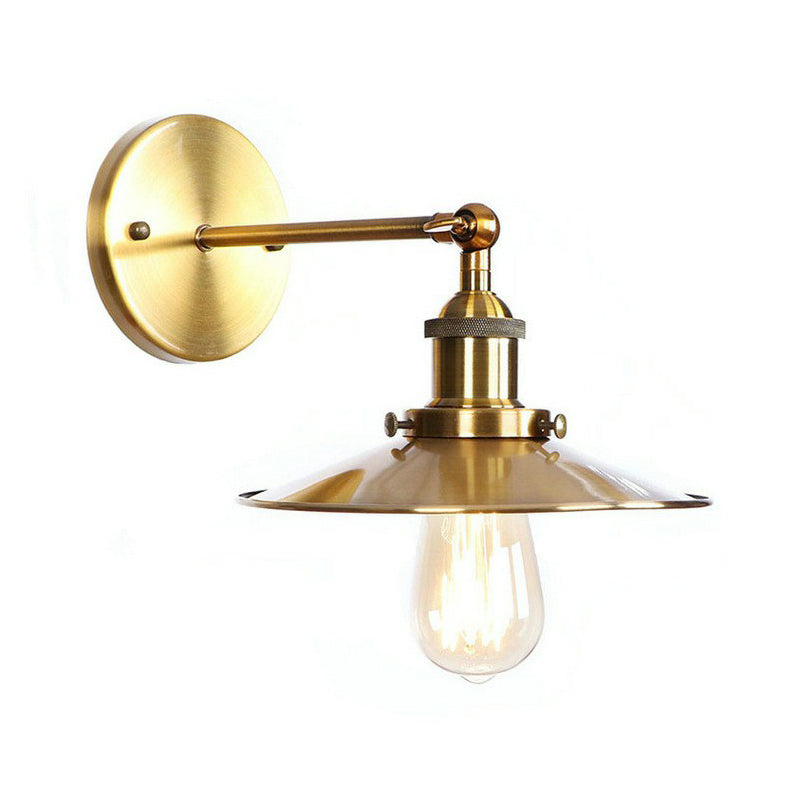 Eisen Messing Finish Wandlampe Leuchte Wellen-/Horn-/Kegel 1-Lampe Fabrik Wandmontierte Lampe mit Pivotgelenk