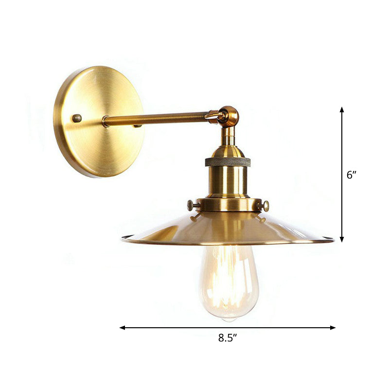 Eisen Messing Finish Wandlampe Leuchte Wellen-/Horn-/Kegel 1-Lampe Fabrik Wandmontierte Lampe mit Pivotgelenk