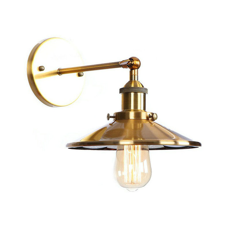 Eisen Messing Finish Wandlampe Leuchte Wellen-/Horn-/Kegel 1-Lampe Fabrik Wandmontierte Lampe mit Pivotgelenk
