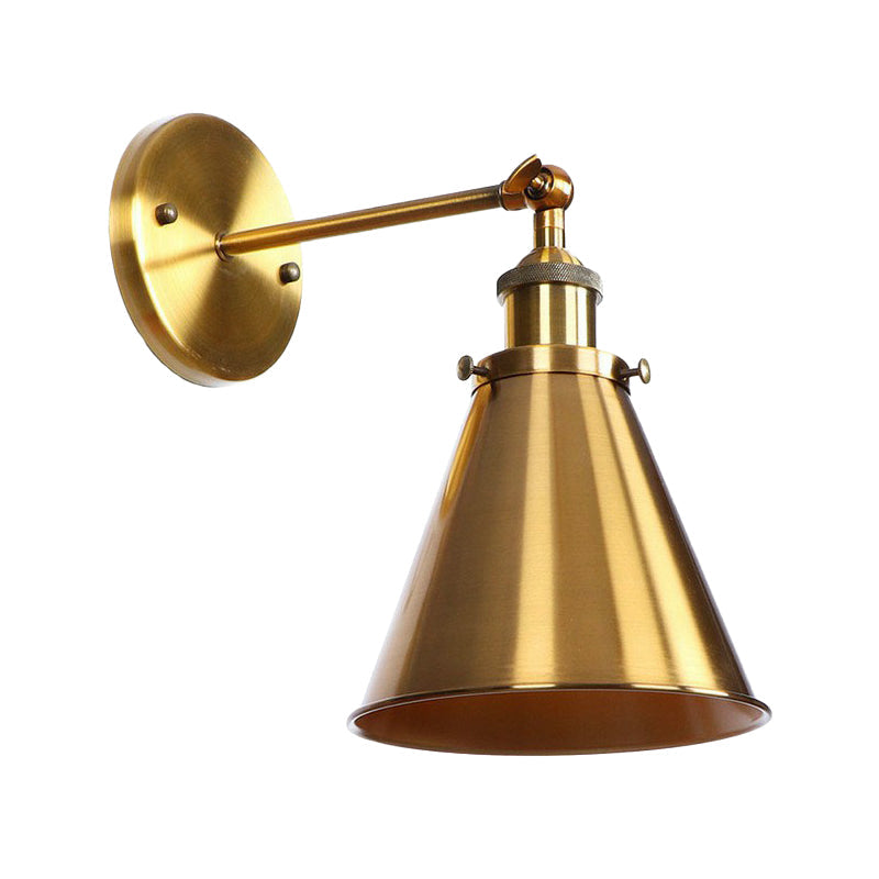 Eisen Messing Finish Wandlampe Leuchte Wellen-/Horn-/Kegel 1-Lampe Fabrik Wandmontierte Lampe mit Pivotgelenk