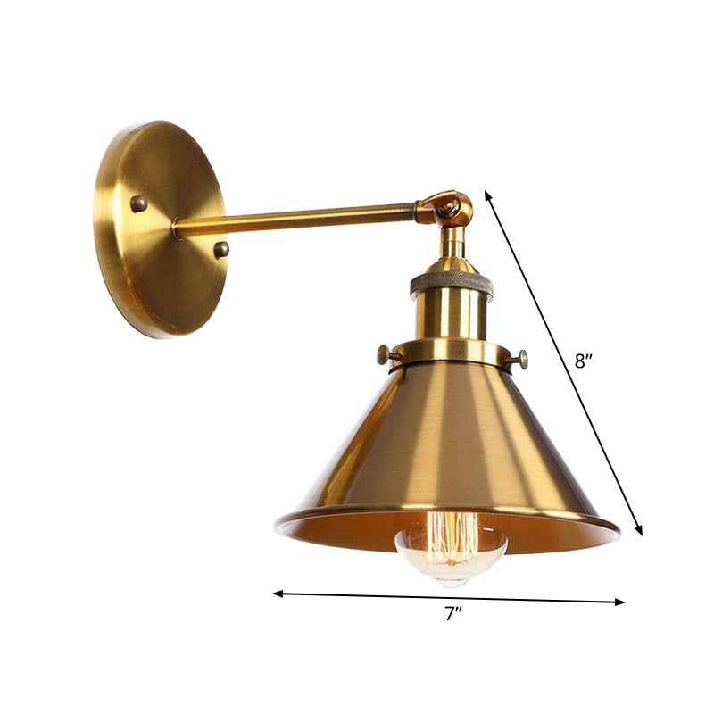 Eisen Messing Finish Wandlampe Leuchte Wellen-/Horn-/Kegel 1-Lampe Fabrik Wandmontierte Lampe mit Pivotgelenk