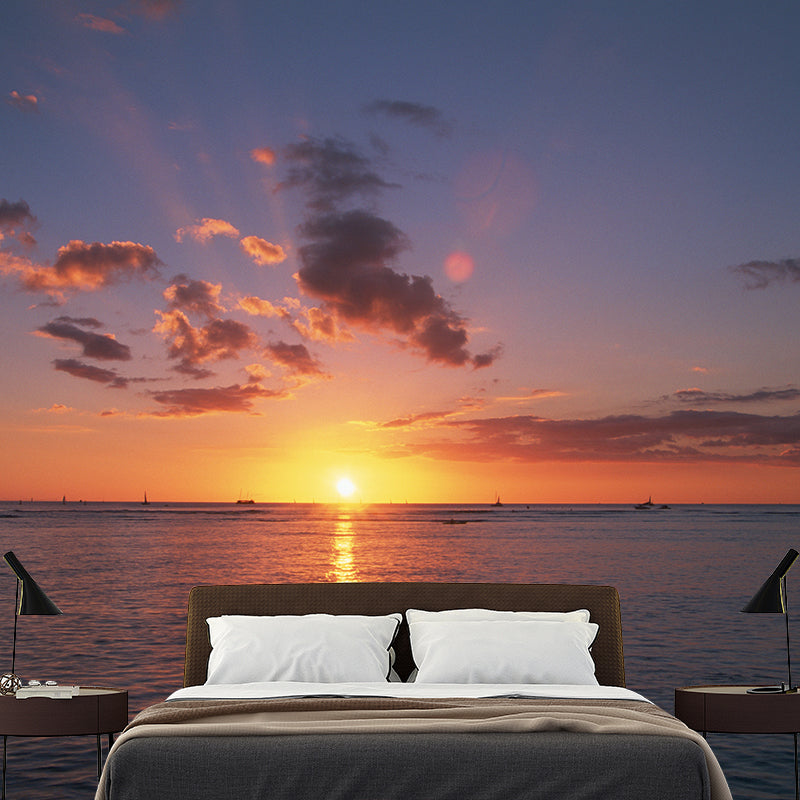 Sonnenuntergang Wolken Szene Tapete Mural Dunkel Farbe Zeitgenössische Wandverkleidung für Flur