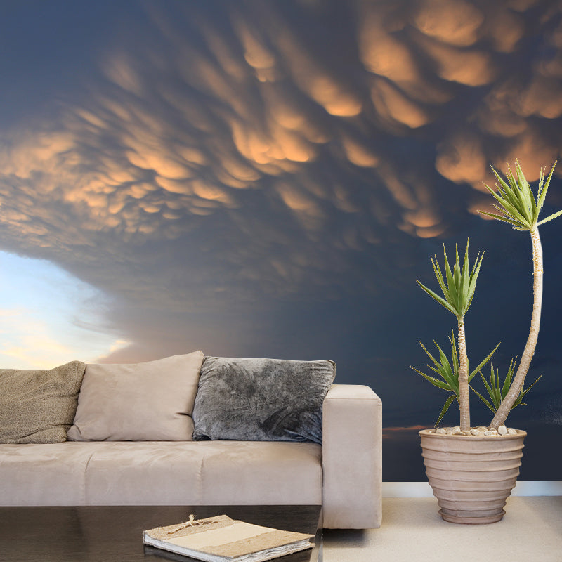 Sonnenuntergang Wolken Szene Tapete Mural Dunkel Farbe Zeitgenössische Wandverkleidung für Flur