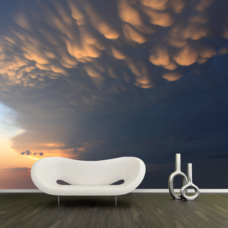 Sonnenuntergang Wolken Szene Tapete Mural Dunkel Farbe Zeitgenössische Wandverkleidung für Flur