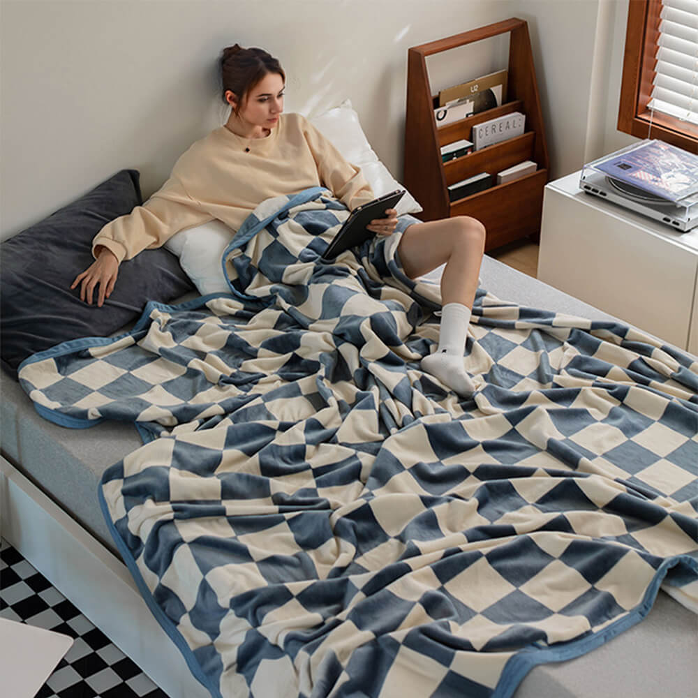 Kontrastierendes Schachbrett-Multipurpose-Flanell-Decke