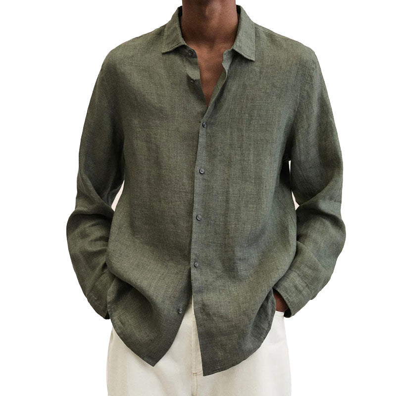 Herren Leinen Regular-Fit Hemd